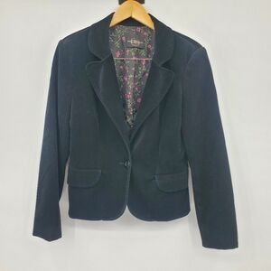 B. Moss Corduroy Single Button Blazer Size Medium in Black Fully Lined